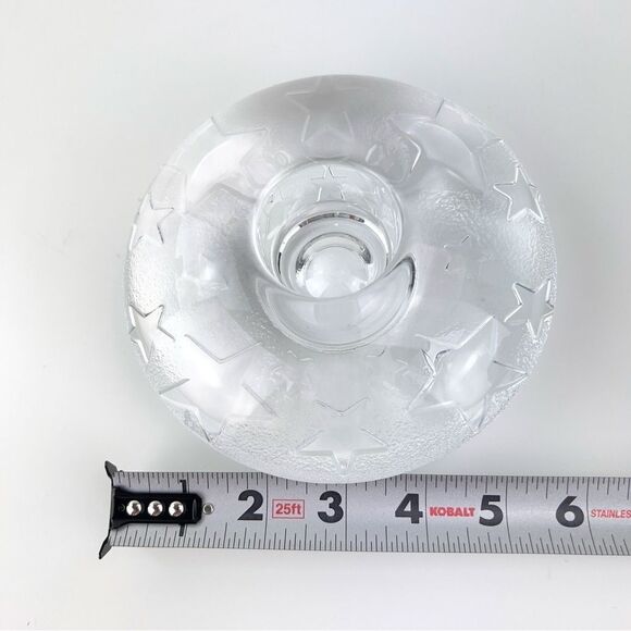 Orrefors Sweden Stars Crystal Candle Holder 5.5" Diameter - Picture 6 of 8